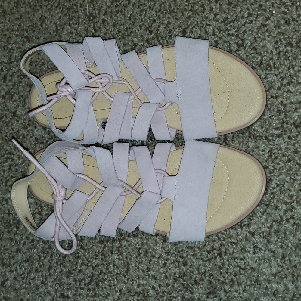 Clarks fisherman sandals , pink suede size 8